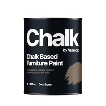 Hemway - Chalk Based Furniture Paint - Coco Brown 1 L | Chalky Matt Shabby Chic Finish for Interior & Exterior Home Decor | Quick Dry & All-in-one