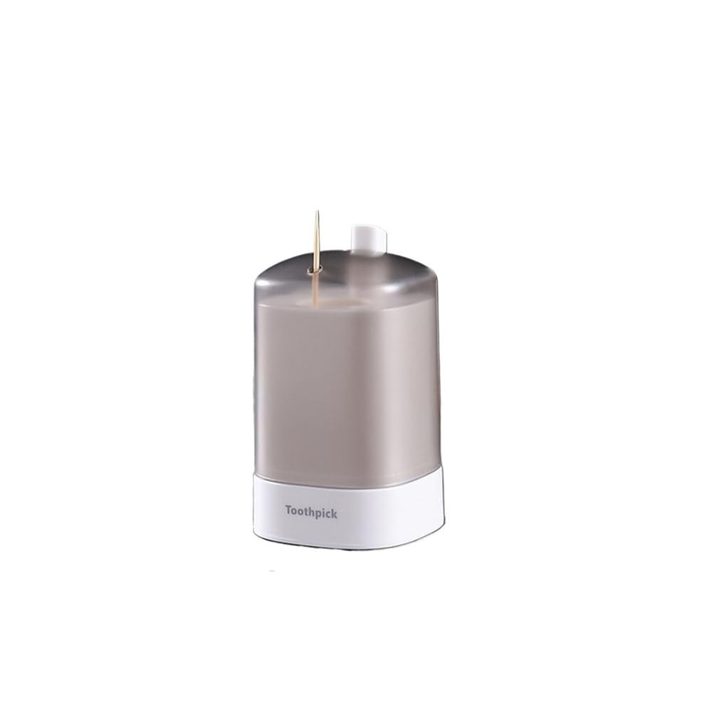 TIANSHENGQI Toothpick Box Detachable Tooth Pick Storage Dispenser Automatic Pushtype Holder Table Decoration(WHITE)