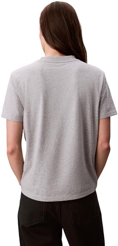 Calvin Klein Donna T-Shirt Maniche Corte Confezione da 2 Logo Tee con Scollo a V, Multicolore (Heroic Grey Heather/Brilliant WHI), M - Immagine 2