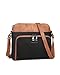 MASINTOR Crossbody Purse Bags for Women, Multi-Pocket Soft Leather Shoulder Purse, Lightweight Travel Handbag with Adjustable Strap Black with Mocha Brown