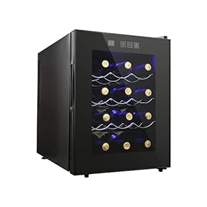 12 Bottle Wine Cooler Refrigerator, Compact Mini Wine Fridge with Digital Temperature Control Quiet Operation Thermoelectric Chiller, Freestanding Wine Cellar for Red, White, Champagne