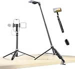 ULANZI TT88 Tripode magnétique pour iPhone, 57" Stick de Selfie extensible avec télécommande 2-in-1 Clip téléphonique & Double chaussures froides supports de téléphone léger trépied stand pour l'enregistrement vidéo de voyage de blog, noir