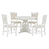Round Pedestal Dining Table Set with 4 Chairs White