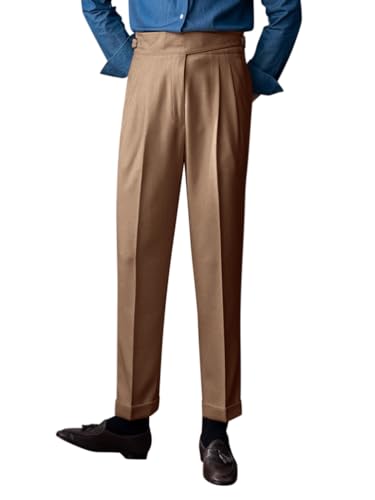 Oanviso Pantalons de Costume pour Homme Vintage Pantalon de Robe Élégant Coupe Droite Pantalons Décontractés Pantalon de Travail Pantalon Habillé Retro...