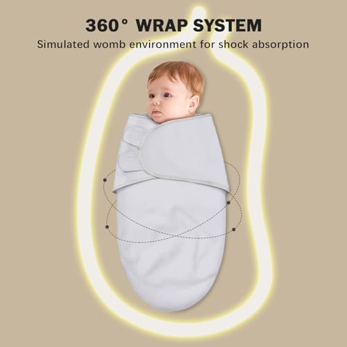 Cute Castle 3-Pack Baby Swaddle Sleep Sacks - Newborn Swaddle Sack - Ergonomic Baby Swaddles Blanket Warp for Boys and Girls - Baby Essentials (0-6 Months - Gray, Letters, Stars)