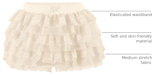 Image of Women Y2K Lace Multi-Layered Bloomers Lolita Ruffle Shorts Cute Mini Skirt | Tiered layers, elastic waist, pumpkin pants, for rave party /country concert /festival