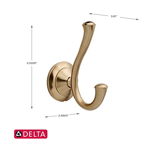 Delta Faucet 79435-Cz Linden Wall Mounted Double Robe/Towel Hook In Champagne Bronze #TOP4