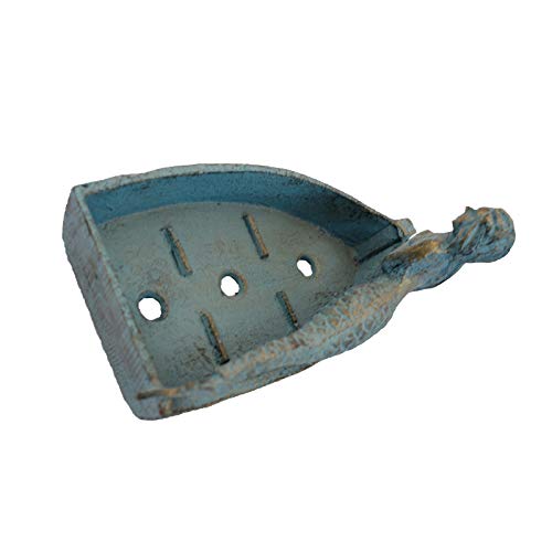 Bfrth Statues And Sculptures Cast Iron Wooden Boat Mermaid Soap Box Home Bathroom Balcony Soap Storage #TOP1