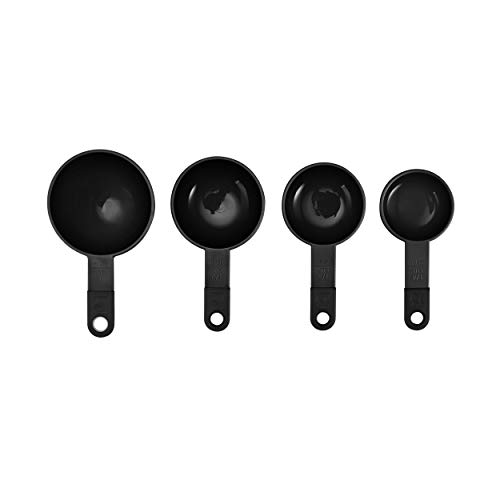 KitchenAid KE058OHOBA Copos de medição clássicos, conjunto de 4, preto/preto