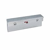 TrailFX Side Mount Tool Box Single Lid with Struts Polished 16-Gauge Diamond Tread Aluminum 3 Cubic Foot 48' Length x 11-1/4' Width x 11' Height Bright Finish TrailFX 160481