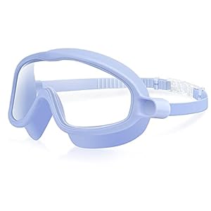 moudou Kinder-Schwimmbrille, auslaufsicher, Anti-Beschlag-Beschichtung, weite Sichtweite, für Jungen und Mädchen, Kinder von 4 bis 15 Jahren