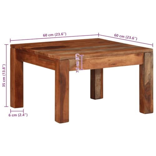 Table basse en bois d'acacia massif de salon | Élégance durable 60cm