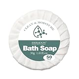 Hotel Soap Bars in Bulk, Hotel Bulk Bar Travel Soap,1 oz/Pack, 50 PK, Small Individually Wrapped Round Travel Size Mini Toiletries Soaps, Motel, Guest Bathroom