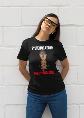 2Bhip System of A Down Mezmerize Adult Black Short Sleeve T Shirt Nu Metal Graphic Tees
