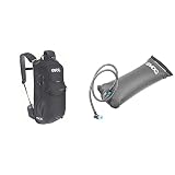 EVOC STAGE 12 Tagesrucksack Outdoor HYDRATION BLADDER 3L Trinkblase für den Rucksack (12L, Rückenbelüftung, verstellbare Schultergurte, Werkzeugfach, Trinkblasenfach), Schwarz/Weiß/Carbon Grau