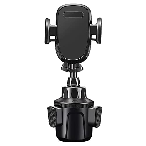 Car Cup Holder Phone Mount W/ Long Adjustable Rotating Smartphone Holder, 360° Rotation Feature, 1 Click Release, Universal iPhones 15 14 13 11 Pro Max/SE/XS/Max/X/8/7 Plus/Galaxy/Google Pixel (Black)