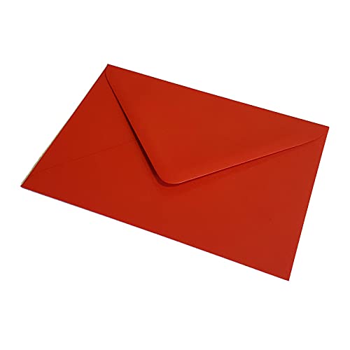 50 C5 Poppy Red Coloured Envelopes (162x229mm - 6.4x9) for Greetings Card Crafts & Party Invitations - Packed by The CandyRushTM Charity