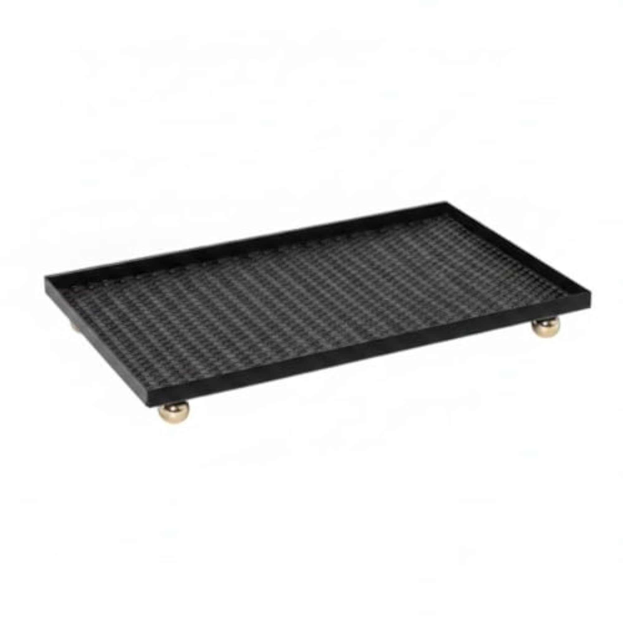 Rectangular Faux Leather Tray, Slim-Frame Design