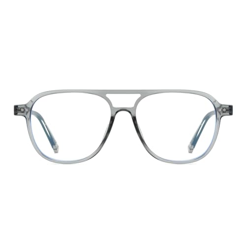 Image of OUWEN Square Aviator Blue Light Blocking Glasses Womens Mens, Anti EyeStrain & UV Glare Computer Gaming Eyeglasses OW2244