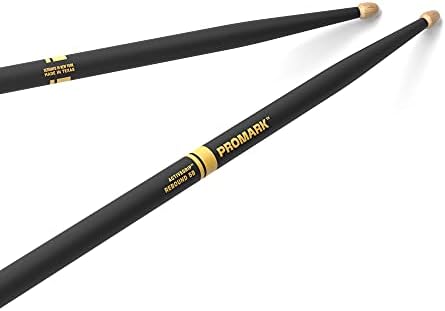 ProMark Drum Sticks - Rebound 7A Drumsticks - ActiveGrip For Secure, Comfortable Grip - Gets Tackier As Your Hands Sweat - Active Grip Finish, Acorn Tip, Hickory Wood - 1 Pair