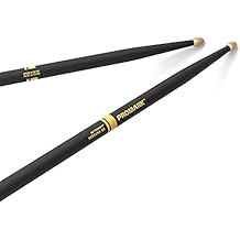 ProMark Forward Rebound 5B ActiveGrip Drumsticks, R5BAG, Tacky Active Grip Finish, Black Drum Sticks, Acorn Tip, Hickory Wood - 1 Pair