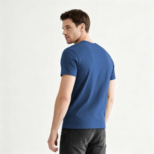 Image of ORJ 2 Pack Men t Shirts Crew Neck Short Sleeve Men's Undershirt Plain Polyester tee Bulk Stretch Soft Tees