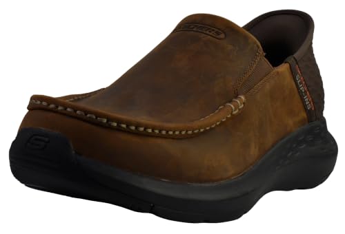 Image of Skechers Men's Moc Toe Leather Slip-ins Parson - Oswin Loafer | Casual, Slip-ins, Relaxed Fit, Air-Cooled Memory Foam, Leather
