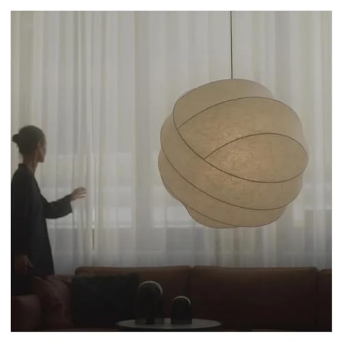 Suspension boule en soie blanche de 30cm pour créer une ambiance zen dans votre chambre à coucher