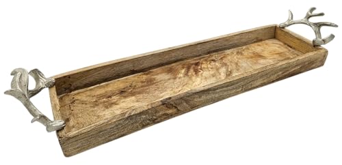Tablett Mangoholz langes Tablett Kerzentablett Serviertablett 68 cm Holz (XL 62 cm) Tablett Mangoholz langes Tablett Kerzentablett Serviertablett 68 cm Holz (XL 62 cm)