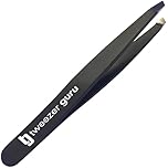 Slant Tweezers - Tweezer Guru Professional Stainless Steel Slant Tip Tweezer - The Best Precision Eyebrow Tweezers for Your Daily Beauty Routine