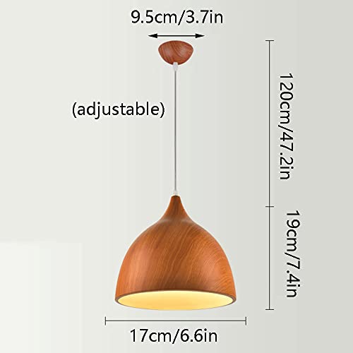 Candelabros para techos oscuros solucionados con lámpara colgante grano de madera industrial E27 7