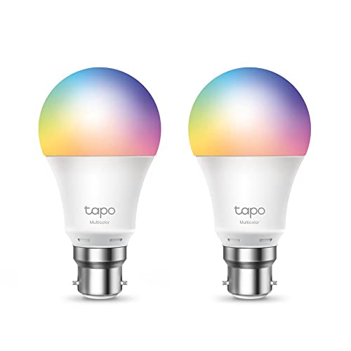 Image of Tapo L530B (2-Pack) Smart Bulb, B22 Multicolor Alex Light Bulb, 8.7W (60W), Dimmable, Schedule & Timer, Away Mode, Energy Saving, Voice Control Alexa & Google, App Remote Control