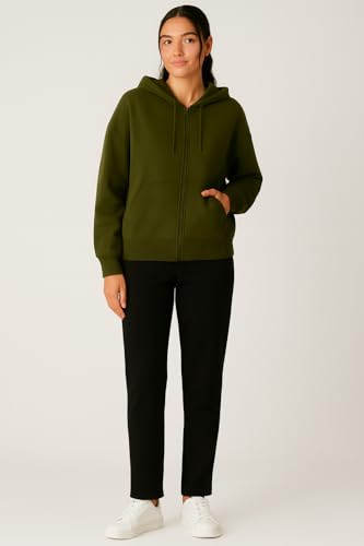 Image of ADBUCKS Women's Oversized Winter Jacket Sweatshirts Casual Drawstring Clothes Zip Up Hoodie with Front Pocket Ii Womens Hoodies Ii