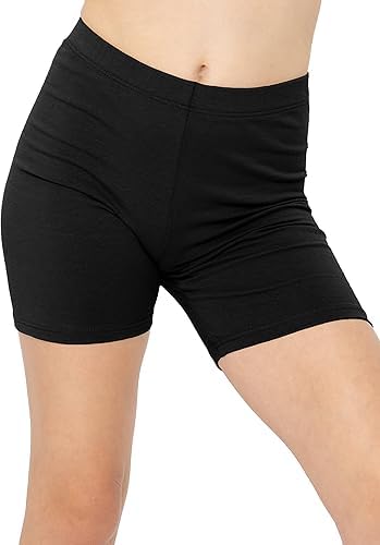 eleg & stilance Girls Cotton Bike Shorts | Dance Gymnastics Running Active Shorts | Solid Plain School Innerwear Under Skirts-picture-15