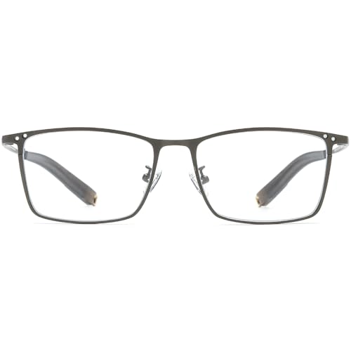 Image of FONEX Pure Titanium Glasses Frame Men Square Magnet Clip On Eyeglasses with Polarized Lens