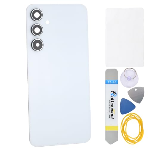 White Back Panel Cover Replacement for Samsung Galaxy A35 with Pre-Cut Adhesive Rear Camera's Frame and Glass Cover and Installation Tool Kit