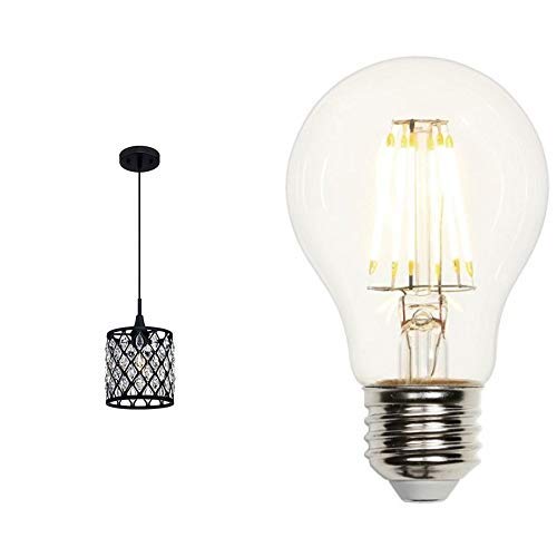 Luminaire suspendu noir mat cristal LED pour intérieur design 63627