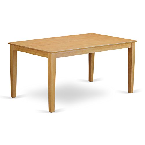 East West Furniture Wooden Dining Table Set 7 Pc - Wooden Chairs Seat - Oak Finish Kitchen Table and Structure