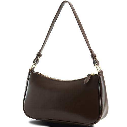 Image of Shoulder Bags for Women Leather Hobo Sling Tote Handbag Retro Clutch Purse with 2 Removable Straps and Zipper Closure