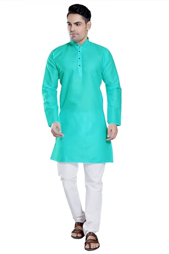 Image of DIVISIVE Men's Plain Cotton Blend Linen Slim Fit Kurta Pyjama Set