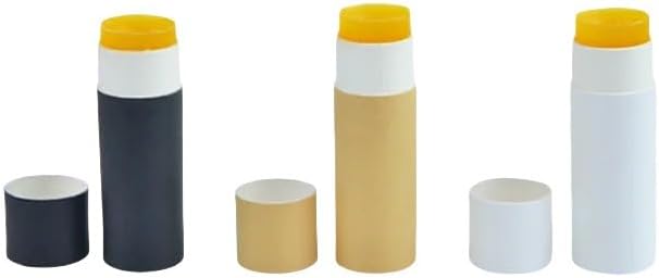50pcs Kraft Paper Push Up Tubes Cardboard Cosmetic Cylindrical Packaging(White,0.18OZ 5g)