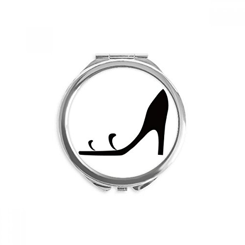 Miroir de maquillage portable et compact motif talon haut noir pour sac à main