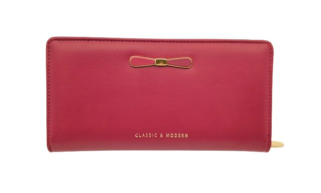 Classic & Modern Women's Cherry Red Wallet with Card Organiser-picture-29