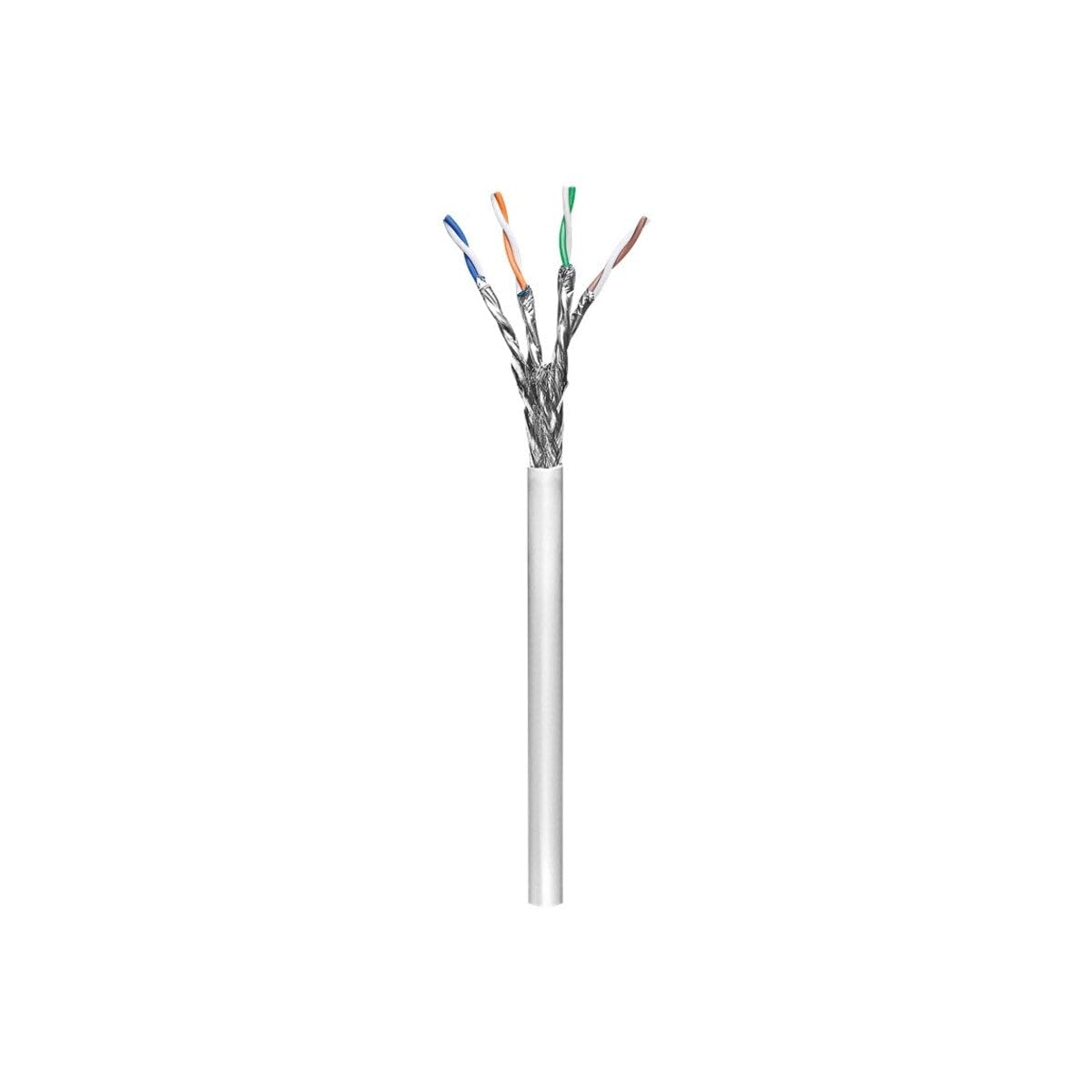 Goobay 93953 100 Meter Rolle CAT 6 Netzwerkkabel, S/FTP (PiMF), Grau - CCA Kupfergemisch, AWG 26/7 (Stranded)