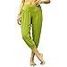 LOFBAZ Yoga Pants for Women Maternity PJs Pajamas Sweatpants Lounge Harem Boho Joggers Womens Dance Genie Indian Clothing Solid Lime Green (Capri) S