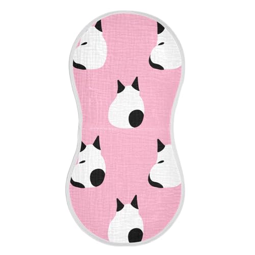 Baby Burp Cloths, Soft Absorbent Burping Cloths for Babies, Cotton Milk Spit Up Rags, Large Size for Newborns, Baby Boys and Girls (Cat Silhouette Pattern)