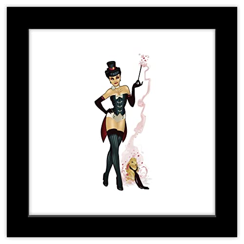 Trends International Gallery Pops DC Comics Bombshells - Zatanna Zatara - Pinup Figure Wall Art Wall Poster, 12' x 12', Black Framed Version