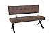 Produktbild Sitzbank DonnaI mit Lehne, Bezug Softex Vintageoptik Braun, X-Metallgestell Anthrazit, 140x61x93 cm