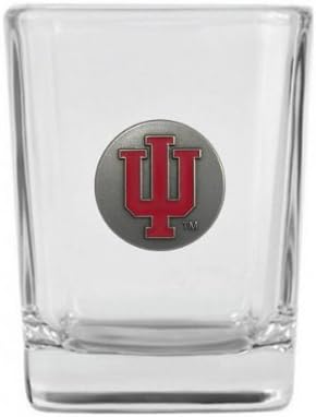 Indiana University Block IU Nickel Silver or Brass Emblem Shot Glass Collectible IUSG4B IMC-Retail (Nickel Silver)