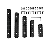 BVGD 5-Pack Polymer Picatinny Rail Sections Kit, 5/7/9/11 Slots Lightweight Rail Mount System for Rifles/Shotguns/Tactical Gear (Black)